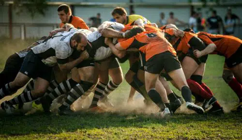 Get your team to the rugby scrum in time. Image courtesy of Olga Guryanova